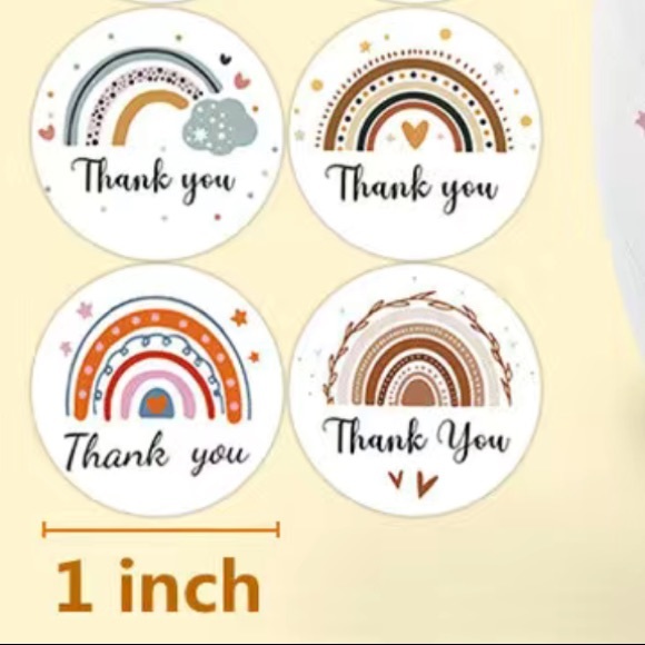 2/12 Rainbow Thank You Stickers - Picture 1 of 2